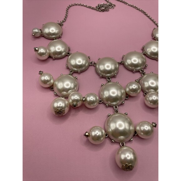 Faux Pearl Statement Necklace Bubble Necklace Glam - Picture 3 of 7
